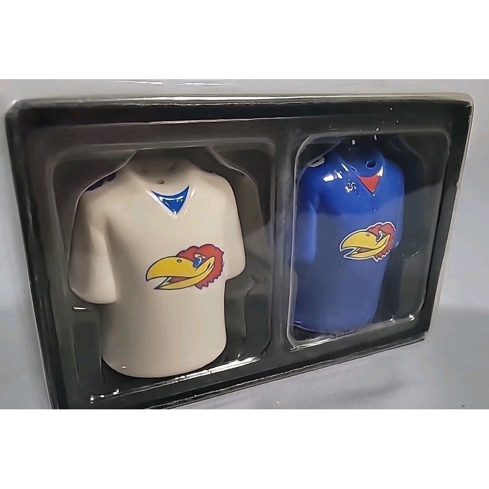 Kansas Jayhawks Football‎ Jersey Gameday Ceramic Salt & Pepper Shaker Gift Set